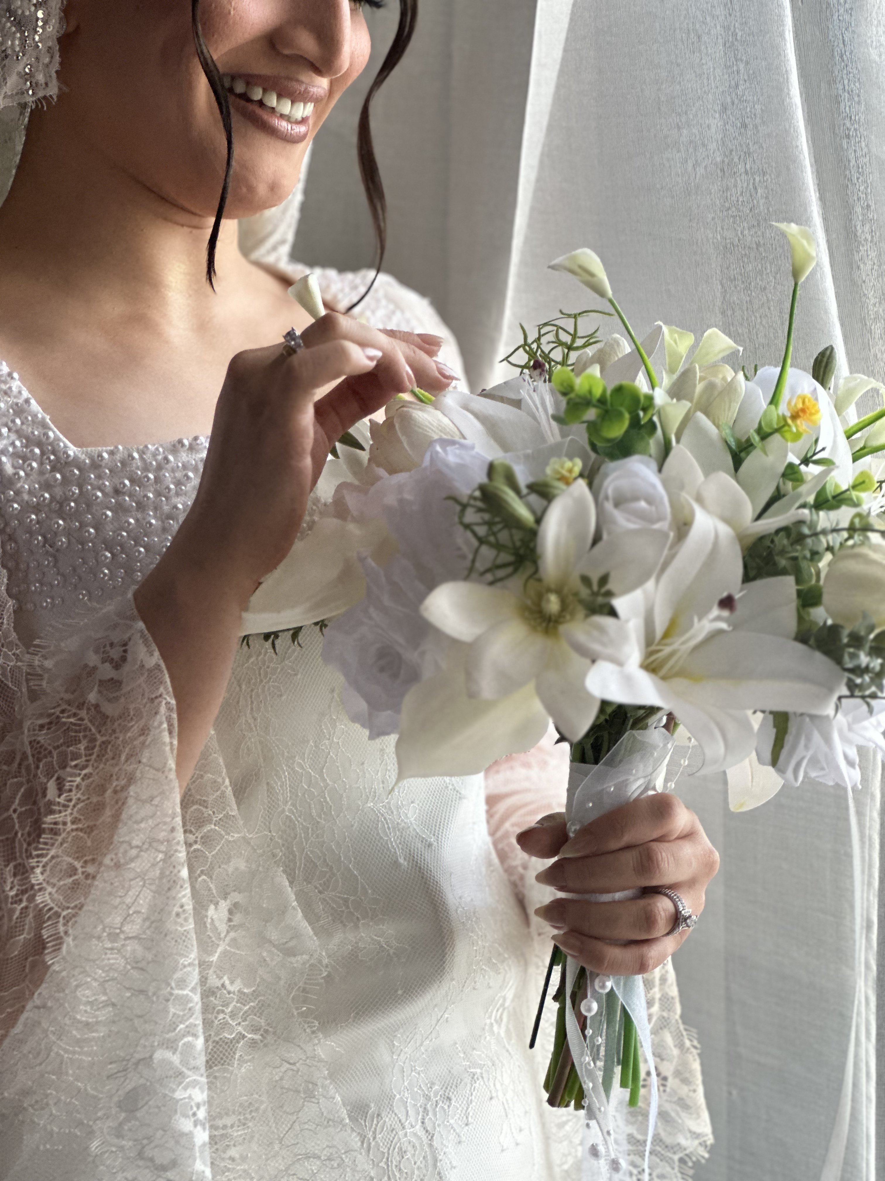Bride with bouquet